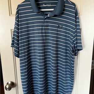 Under Armour Men's Navy and White Striped Polo